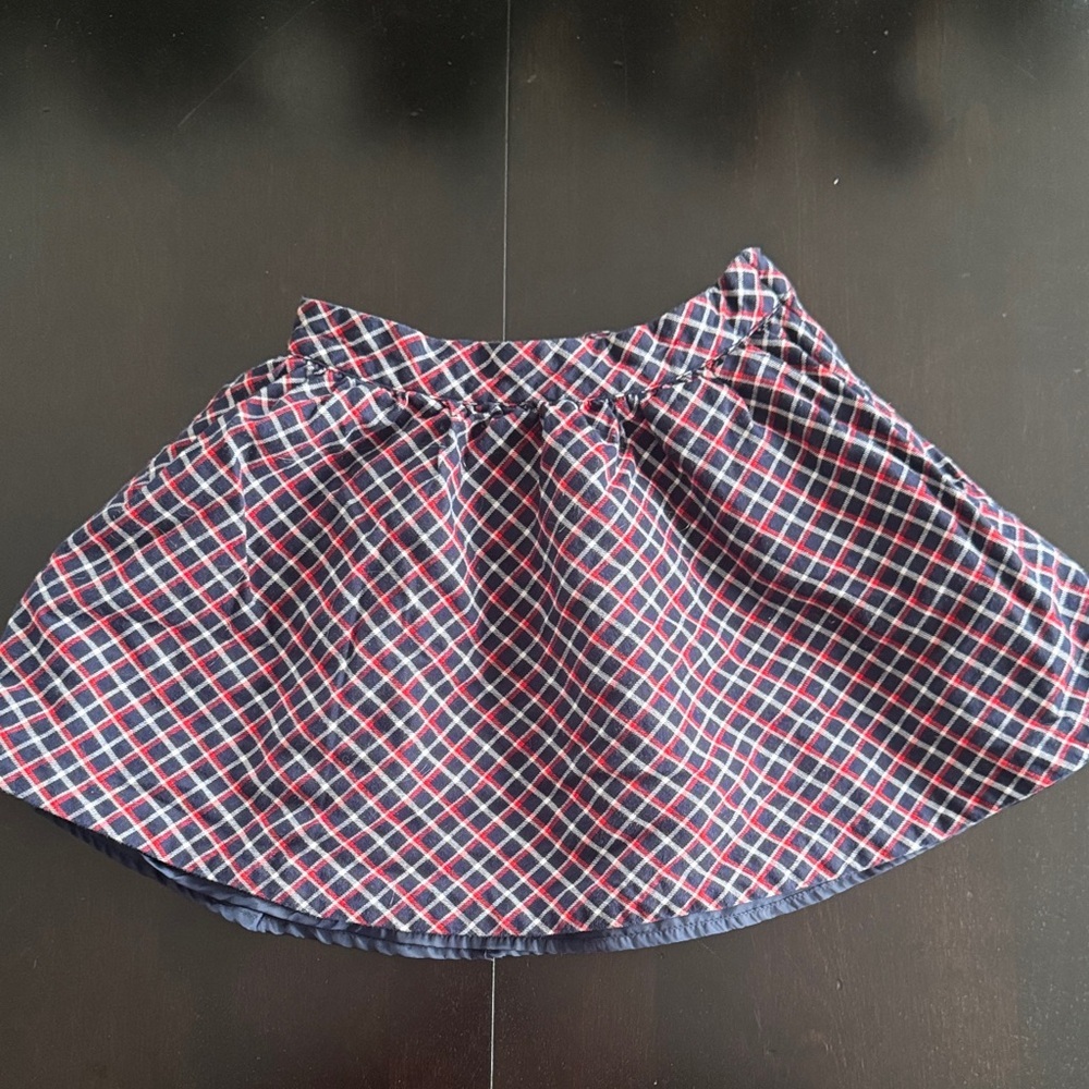 Janie and Jack Classic Navy and Red Plaid Skirt